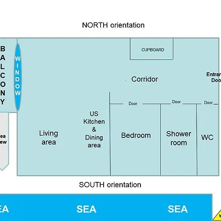 Palais Miramar: 1 Bed Side Sea View 公寓 *